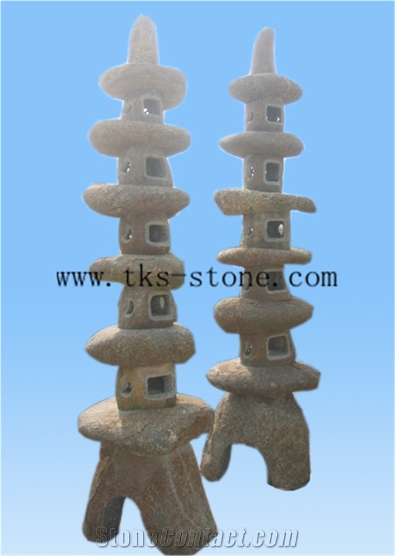 Stone Lanterns Caving,Yellow Granite Garden Lanterns&Lamps,Japanese Lanterns,Chinese Granite Lanterns,Lamps Sculptures