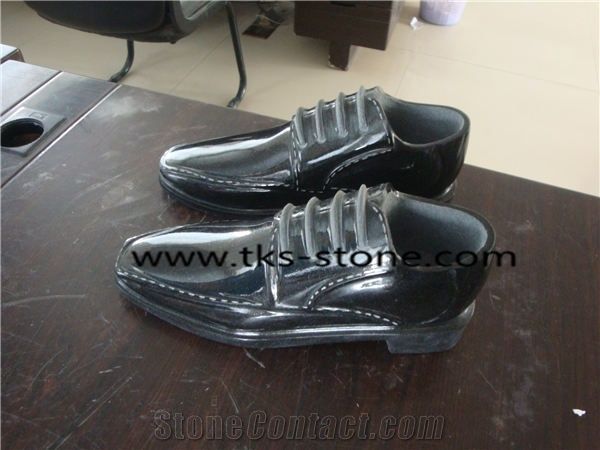 Stone Leather Shoes Caving Black Granite Leather Shoes Art Design Art Works Carving Art Works Stone Art Creative Works Sculpture Black Granite Carving Art Works From China Stonecontact Com