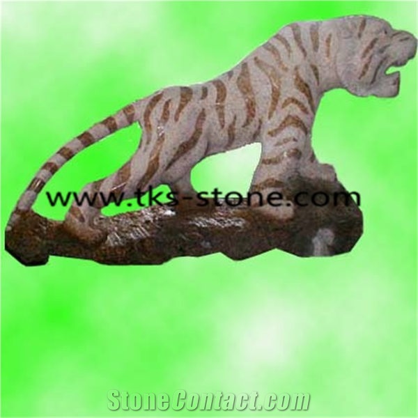Stone Natural Tiger Sculpture & Statue,Yellow Granite Animal Sculptures,Tiger Caving, Garden Sculptures,Statues,Western Statues