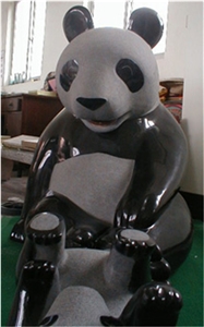 Stone Panda Sculpture & Statue,Panda Caving,Black Granite Animal Sculptures,Statues,Garden Sculptures,Handcarved Sculptures