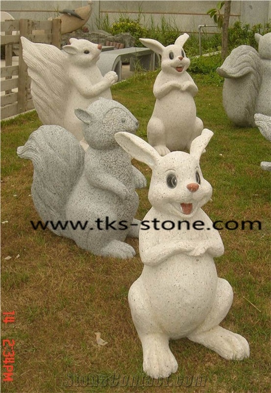 Stone Squirrel Caving, Squirrel Sculpture & Statue,Beige Granite Animal Sculptures,Garden Sculptures,Statues,Handcarved Sculptures