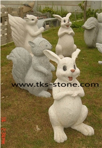 Stone Squirrel Caving, Squirrel Sculpture & Statue,Beige Granite Animal Sculptures,Garden Sculptures,Statues,Handcarved Sculptures