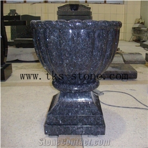 Supply Various Of Style China Blue Granite Flower Pots,Blue Pearl Granite Flower Vases