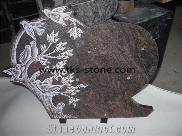 Tombstone & Monument, Black Granite Tombstone Monument,Custom Monuments,Dolphin/Peace Dove/Flower Carving Tombstone & Monument, Sculpture Black Granite Custom Monuments