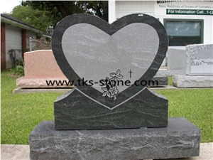 Tombstone & Monument,Grey Granite Tombstone Monument, Heart Tombstones, Jewish Style Tombstones,Western Style Monuments, Headstones, Sculpture Grey Granite Jewish Style Tombstones