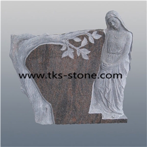 Tree Carving Granite Tombstone & Monument,Angel Monuments, Western Style Tombstones,Headstones, Sculpture Granite Western Style Tombstones