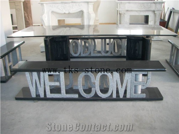 Welcome Carving Exterior Furniture, China Black Granite Table Sets