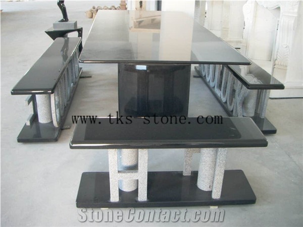 Welcome Carving Exterior Furniture, China Black Granite Table Sets