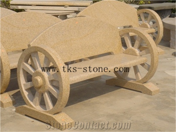 Wheel Park Benches,Beige Granite Originality Bench