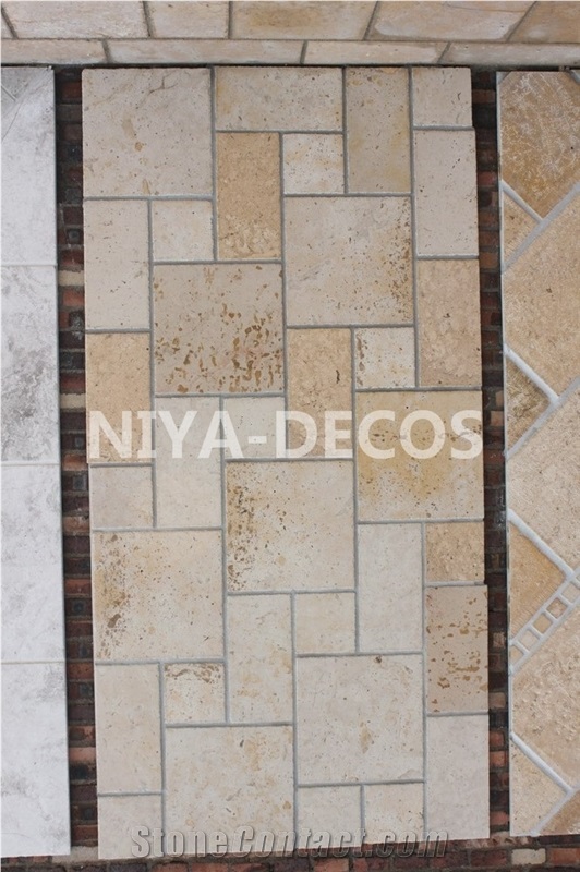 China Beige Limestone/ Coral Stone French Pattern Tiles Seashell Stone Tiles for Walling & Flooring