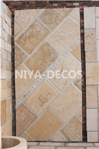China Beige Limestone/ Coral Stone French Pattern Tiles Seashell Stone Tiles for Walling & Flooring