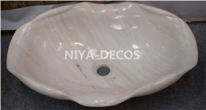 China Pink Jade Onyx Flouncing Shaped Vessel Basins/Sinks Used to Kitchen & Bathroom