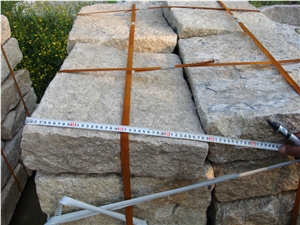 G350 China Rust Sesame Yellow Grnaite Pavers/Cobble Stone/Cube Stone for Exterior Landscaping Stone Road Stone