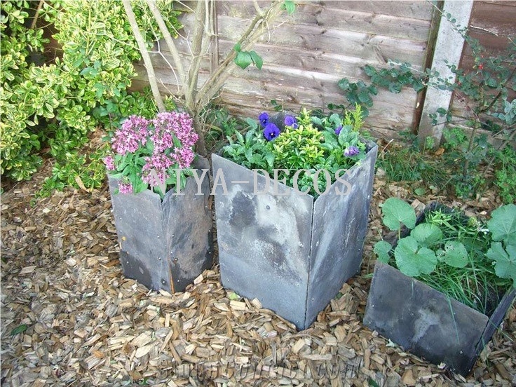 Niya-China Black Slate Flower Planters Boxes,Flowers Stands for Garden Landscaping Stone