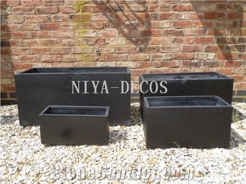 Niya-China Black Slate Planter Boxes,Flower Pots/ Landscaping Planters