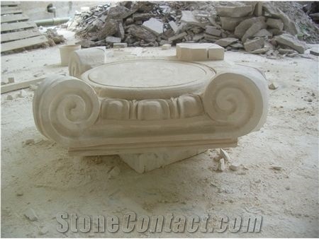 Fargo Bianco Carrara White Marble Column Tops, White Marble Polished Roman Column Tops