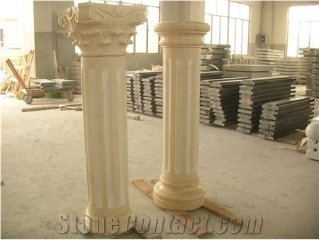 Fargo China G682 Yellow Granite Column, Chinese Yellow Granite Roman Column
