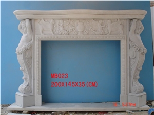 Fargo Han White Marble Polished Fireplace, Chinese White Marble Fireplace 200*145*35cm