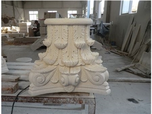 Fargo Yellow Marble Column Tops and Bases
