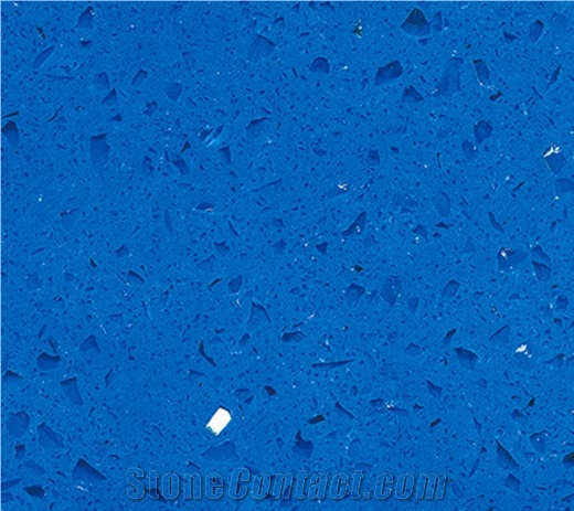 Crystal Light Blue Quartz Stone Slabs & Tiles Zsq1008 Engineered Stone