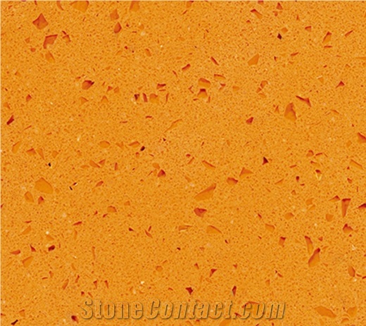 Crystal Orange Quartz Stone Slabs & Tiles Zsq1018 Engineered Stone