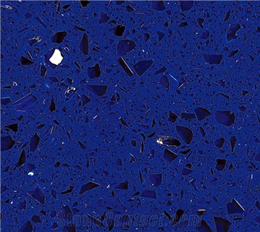 Cyrstal Dark Blue Zsq1007 Quartz Stone Tiles & Slabs, Bule Engineered Stone