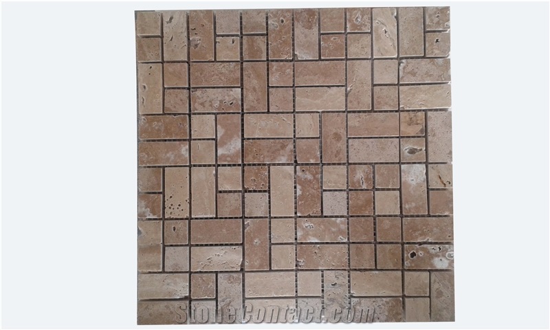 Mosaic Tiles from Natural Travertine Stones 30x30