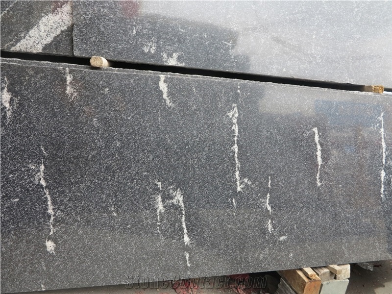 Via Lattea/Jet Mist Snow Grey Black Snow Flake Granite Slabs Tiles