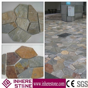 China Multicolor Slate Flagstone/ Nature Stone Mats/Nature Culture Mats Slate Paving Stone