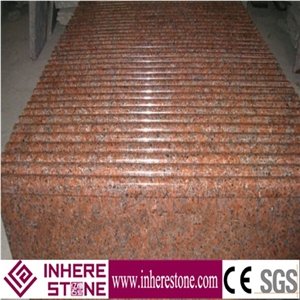 G562 Granite Stairs & Steps, Stair Design for House Red, Chinese Capao Bonito, Cenxi Hong, Cenxi Red, Copperstone