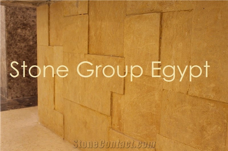 Hashma Sandstone Walling Tiles, Yellow Sandstone Egypt Tiles & Slabs