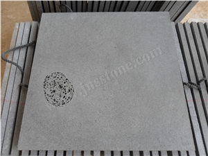 Hainan Dark Basalt Tiles & Slabs with Catspaws / China Black Basalt / Bluestone for Flooring