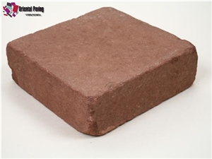 China Red Sandstone Pavings, Sandstone Pavers, Paving Sets, Natural Red Sandstone, Paving Cubes, Cobble Sandstone