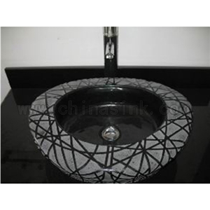 China Black Granite Artistical Bathroom Sinks & Basins, Vessel Sinks, Wash Basins