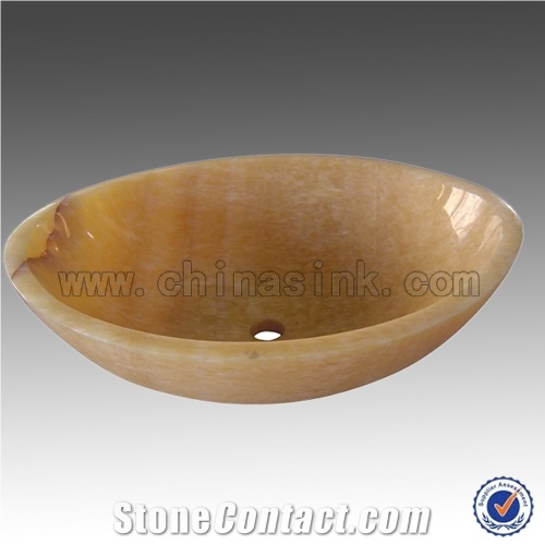 Luxury China Honey Onyx Bathroom Sinks & Basins, Vessel Sinks, Wash Basins