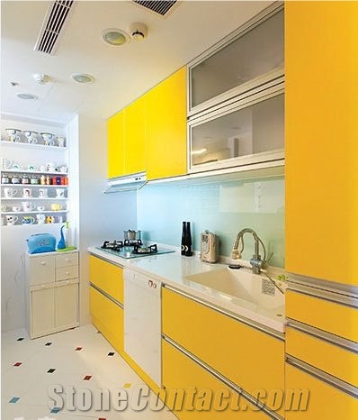 Citrus Quartz Kitchen Cabinet