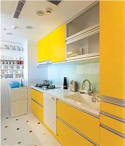 Citrus Quartz Kitchen Cabinet
