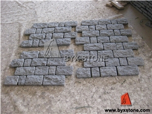 China Grey Granite Outdoor Garden Natural Paving Stone / Cobblestone / Paver, Grey Granite Cube Stone & Pavers