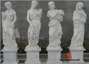 Natural White Marble Outdoor Garden Ladies Sculpture for Decoration, Chines White Marble Sculpture & Statue