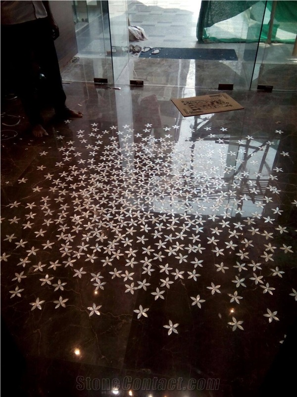 Floor Design Inlay Work With Mother Of Pearl Marble Damasta