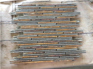 Oyster Slate Linear Strips Mosaic