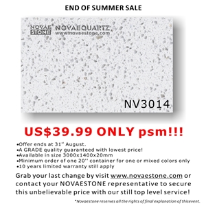 On Sale White Quartz Stone Slab-Nv3014