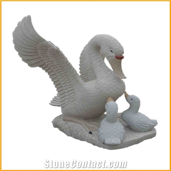 Beautiful Swan Animal Carved Statues for Landscaping Decoration,G633 Granite