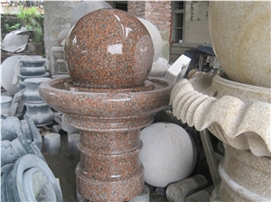 China G562 Red Granite High Quality Polished Garden Water Ball Fountains