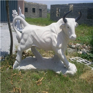 China G603 Grey Granite Beautiful Cattle Carved Animal Sculptures Garden Sculptures