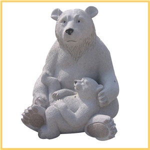China G633 Grey Granite Bear Carved Garden Decorative Sculptures