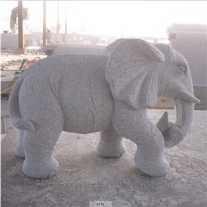 China G633 Grey Granite Handcarved Animal Sculptures Elephant Carvings Landscape Sculptures