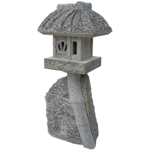 China G633 Grey Granite Special Design House Shape Carved Granite Lamps