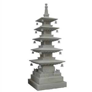 China G633 Grey Granite Tower Design Shape Lamps for Garden Deco