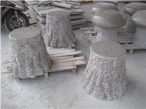 China G635 Granite Garden Granite Stump Chairs